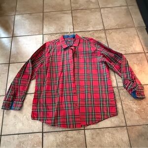 Izod Red and Green Plaid Men's Shirt